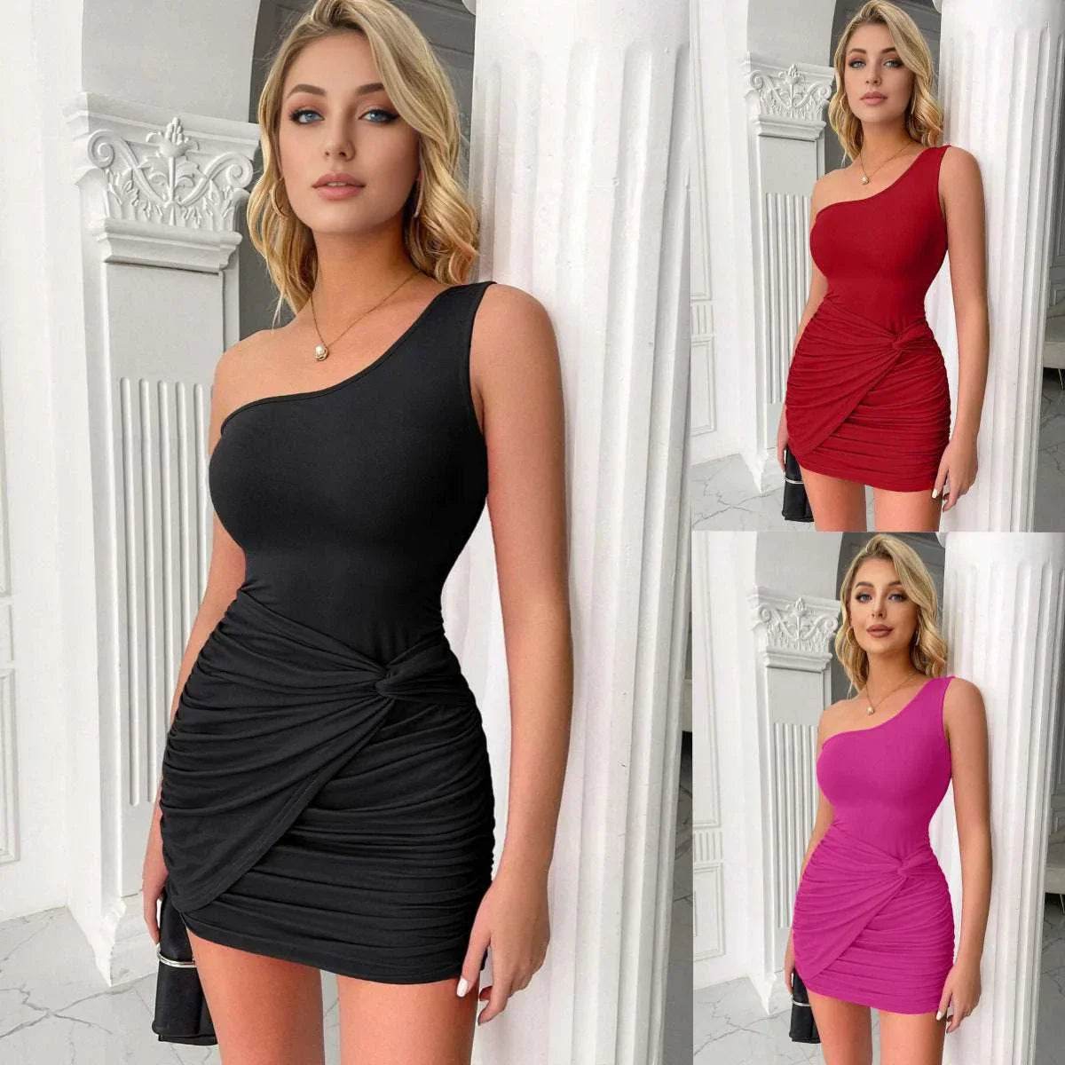 Elegant European-American Cold-Shoulder Dress | ZA-Zola - ZA-Zola