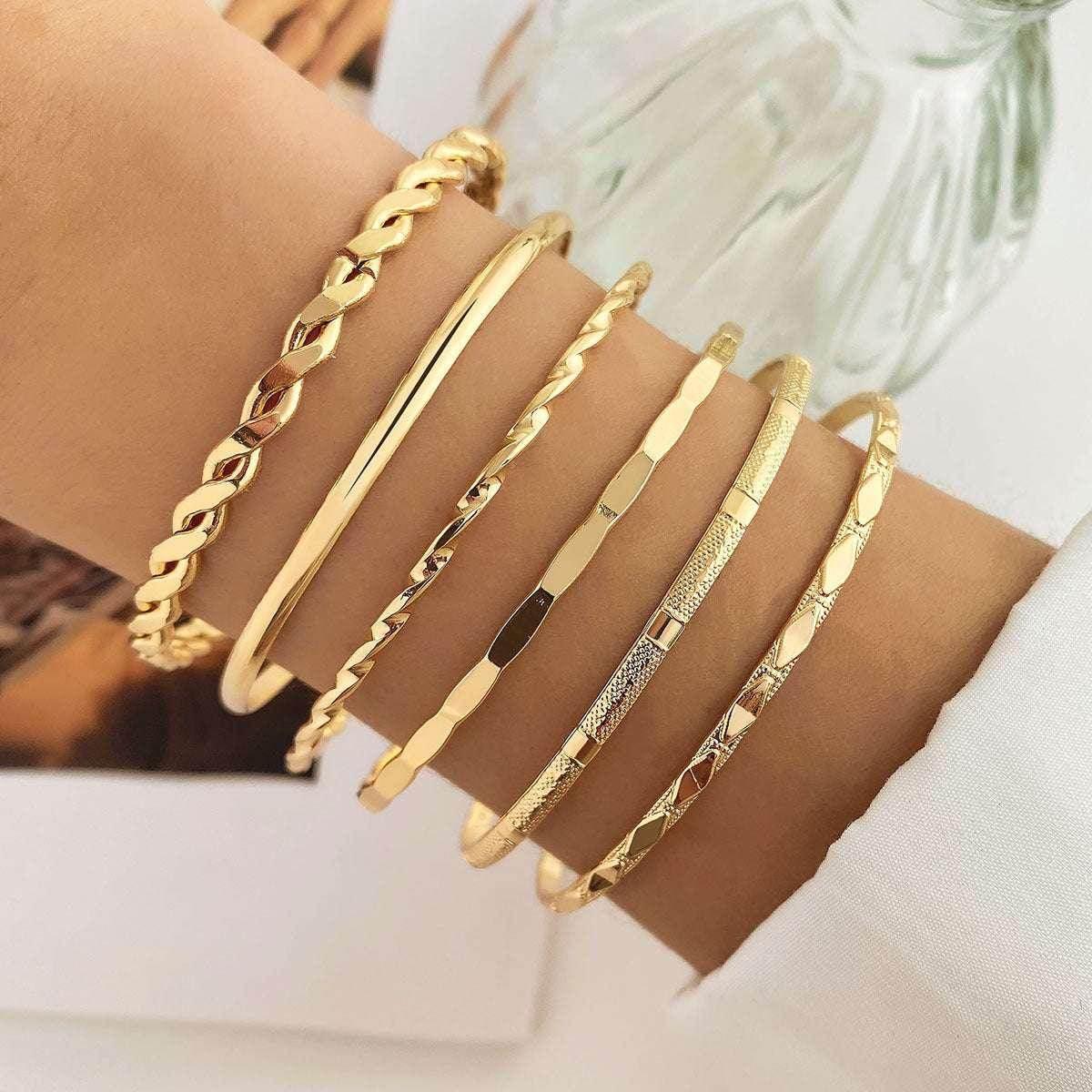 Twisted Hip Hop Style Bracelet Set for Women - ZA-Zola