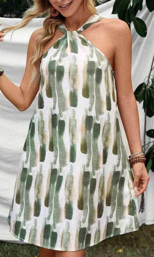 Women's Floral Off-the-Shoulder Strap A-Line Dress - ZA-Zola