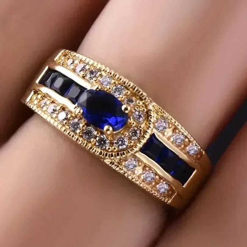 Sapphire Full Diamond Ring – Bold Glamour in Gold - ZA-Zola