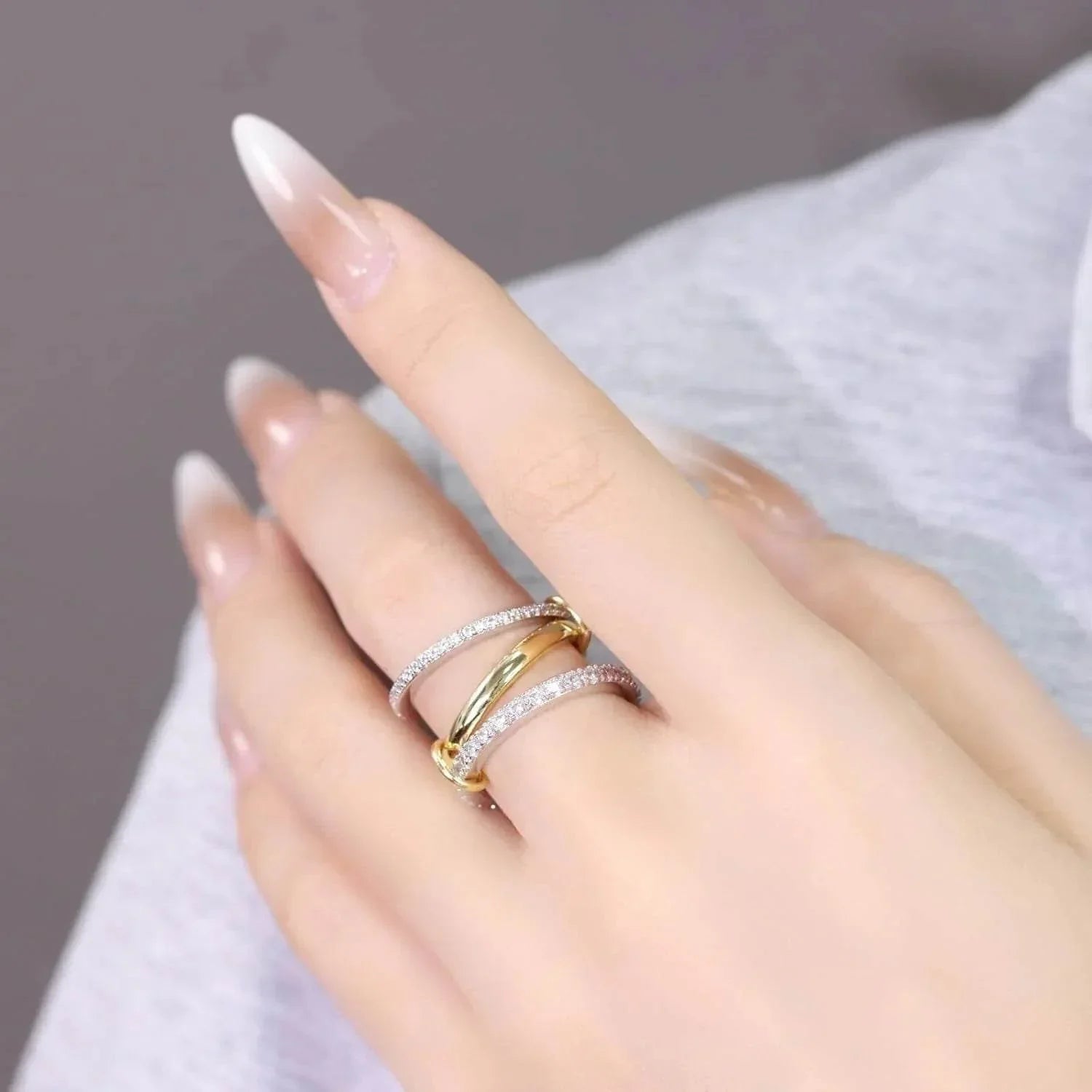 Stainless Steel Zircon Full Diamond Ring - ZA-Zola