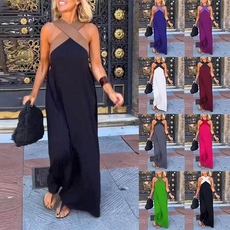 Cross Back Sleeveless Dress – Elegant & Alluring - ZA-Zola