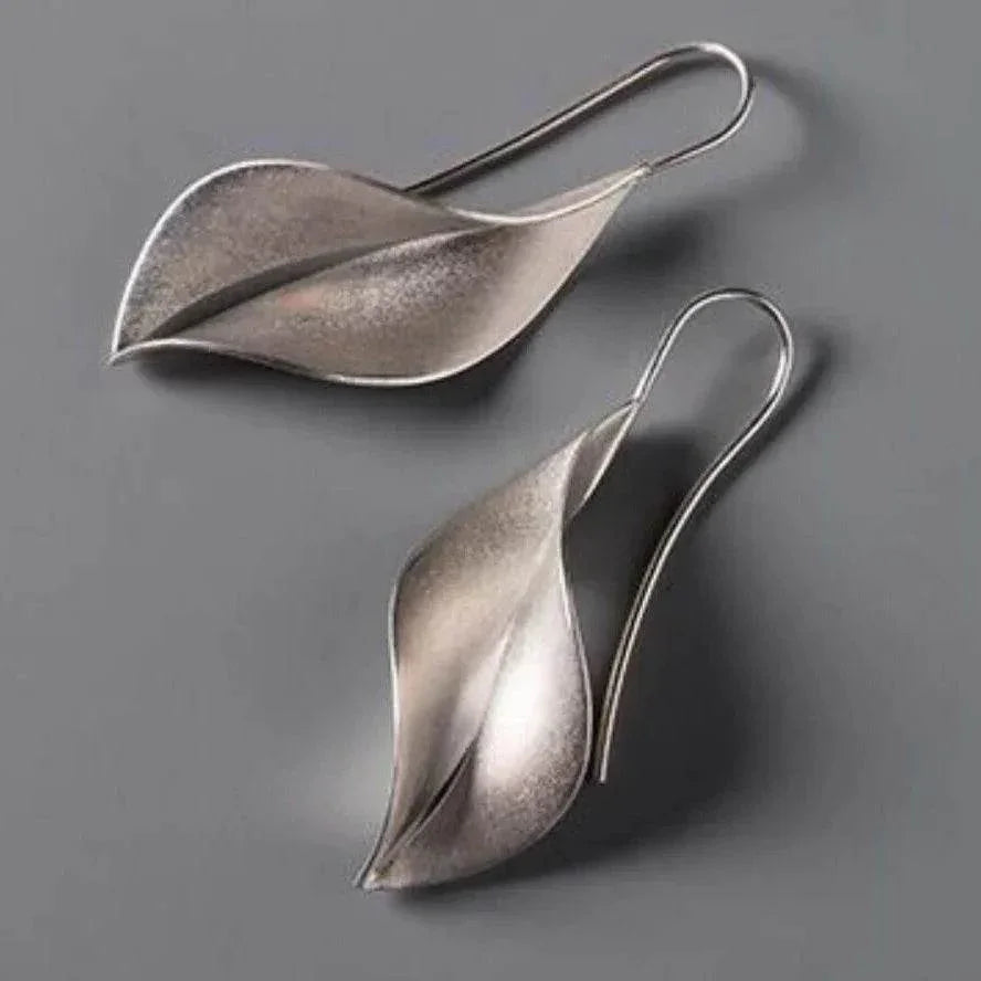 Silver Leaf Shape Ear Hook for Women - ZA-Zola