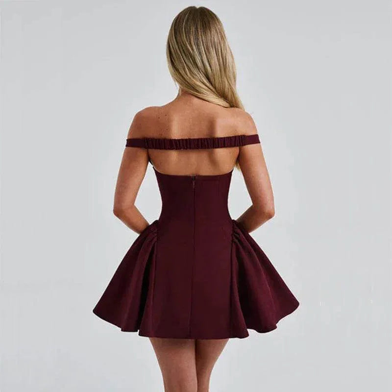 Women's Red Backless Slim Dress - Sexy Autumn Style - ZA-Zola