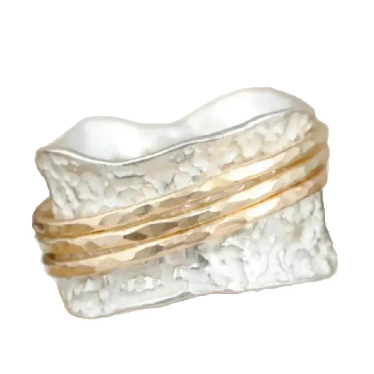 Two-Tone Rotating Pattern Ring for Women - ZA-Zola