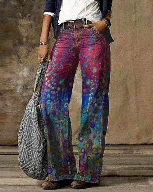 3D Pattern Low Waist Loose Fit Jeans Women - ZA-Zola