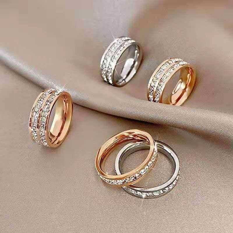 Double/Single Row Square Diamond Ring Women - ZA-Zola