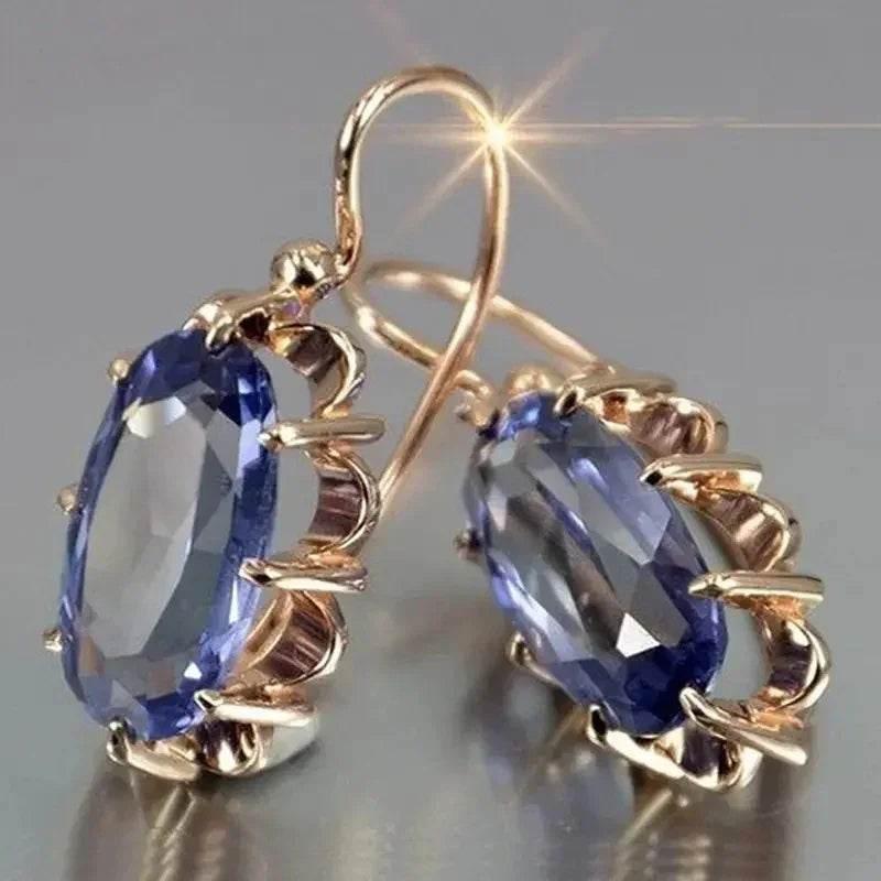 Elegant Gem Eight-Claw Buckle Earrings for Women - ZA-Zola