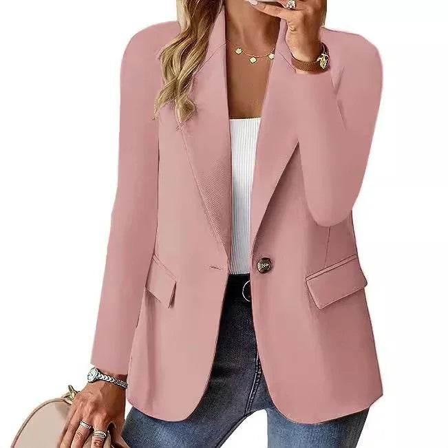 Women’s Casual Blazer – Solid Color Office Jacket - ZA-Zola