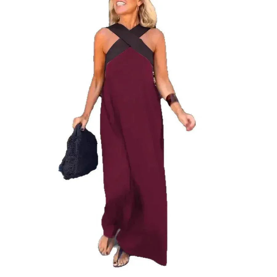 Cross Back Sleeveless Dress – Elegant & Alluring - ZA-Zola