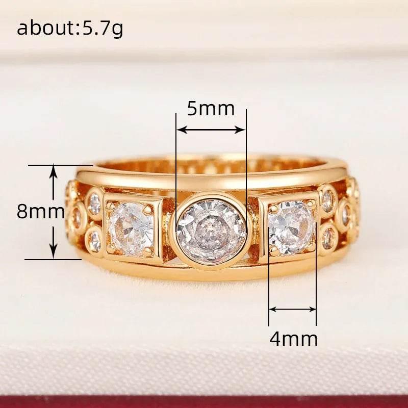 Geometric Round & Square Gold Ring for Women - ZA-Zola