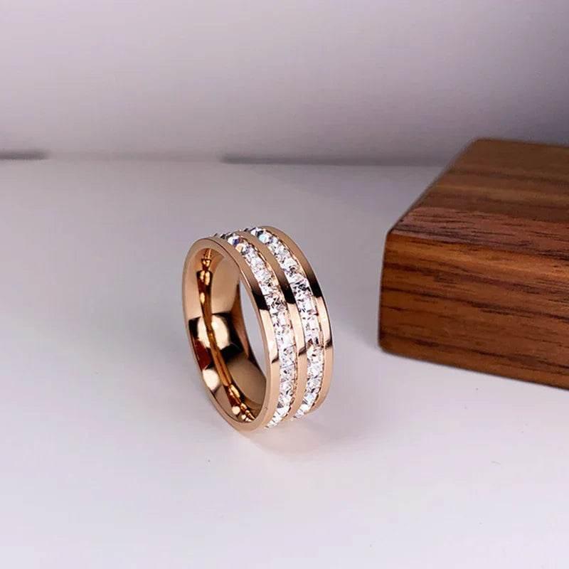 Titanium Steel Star Diamond Couple Ring Unisex - ZA-Zola