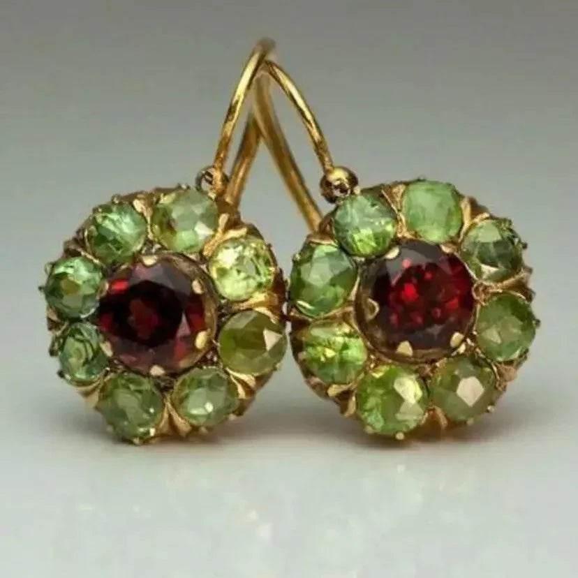 Retro Snake Rhinestone Earrings | Gold Fashion OL Style - ZA-Zola