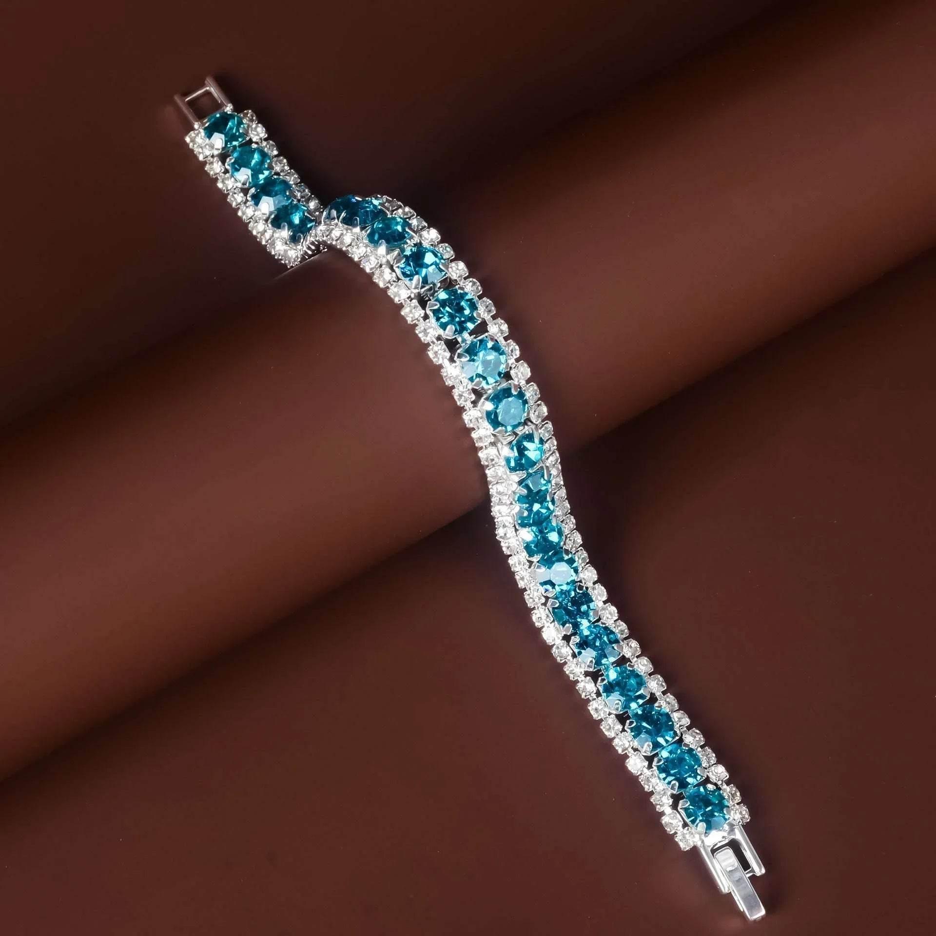 Roman Rhinestone Circle Bracelet | Multi-Color Sparkle - ZA-Zola