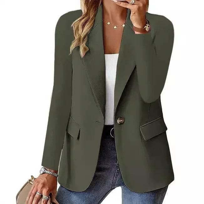 Women’s Casual Blazer – Solid Color Office Jacket - ZA-Zola