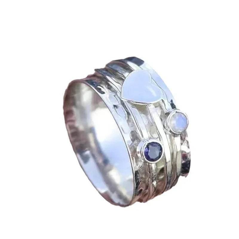 Rotatable Diamond Heart Ring for Men & Women - ZA-Zola
