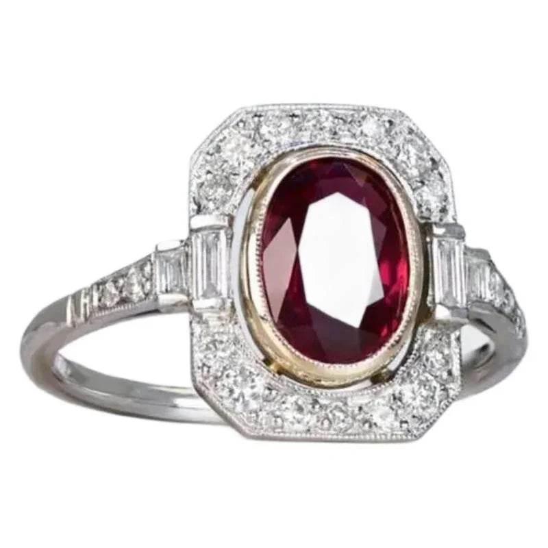 Vintage Ruby Electroplated Fashion Women’s Ring - ZA-Zola