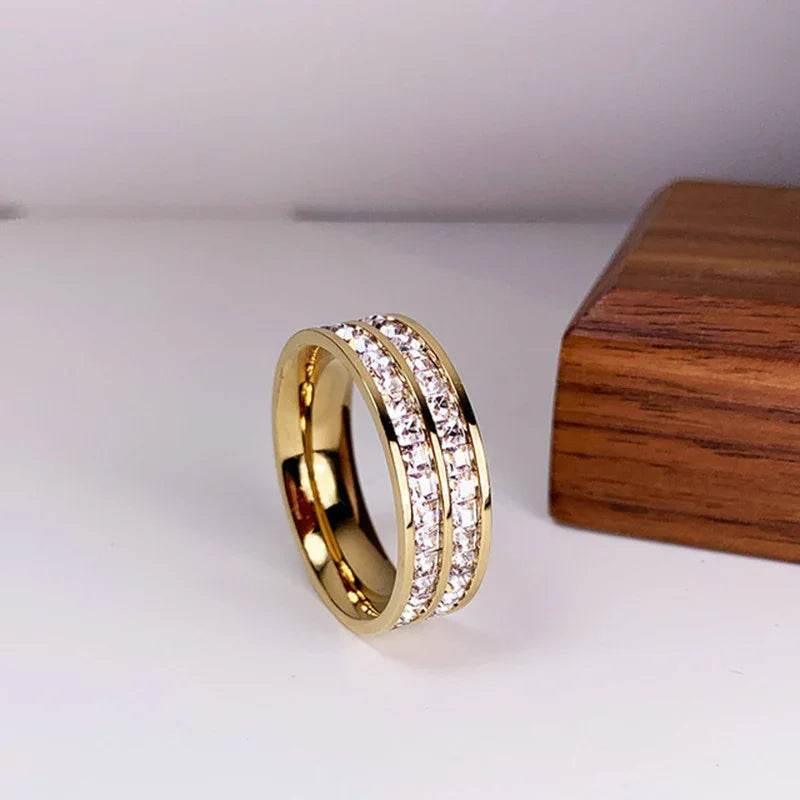 Titanium Steel Star Diamond Couple Ring Unisex - ZA-Zola