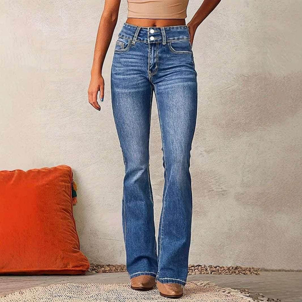 Skinny Flared Distressed Jeans for Women - ZA-Zola