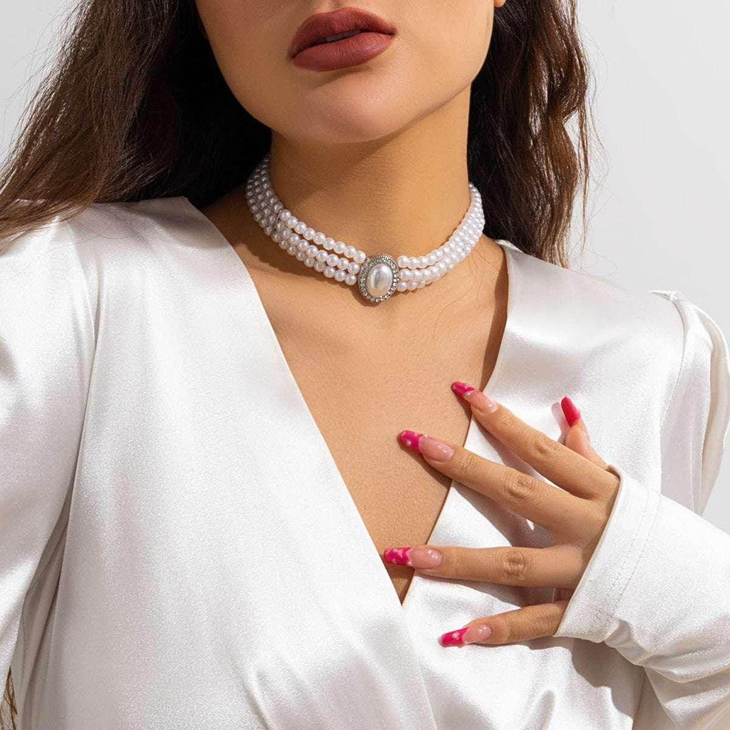 French Elegant Multi-Layer Pearl Necklace - ZA-Zola