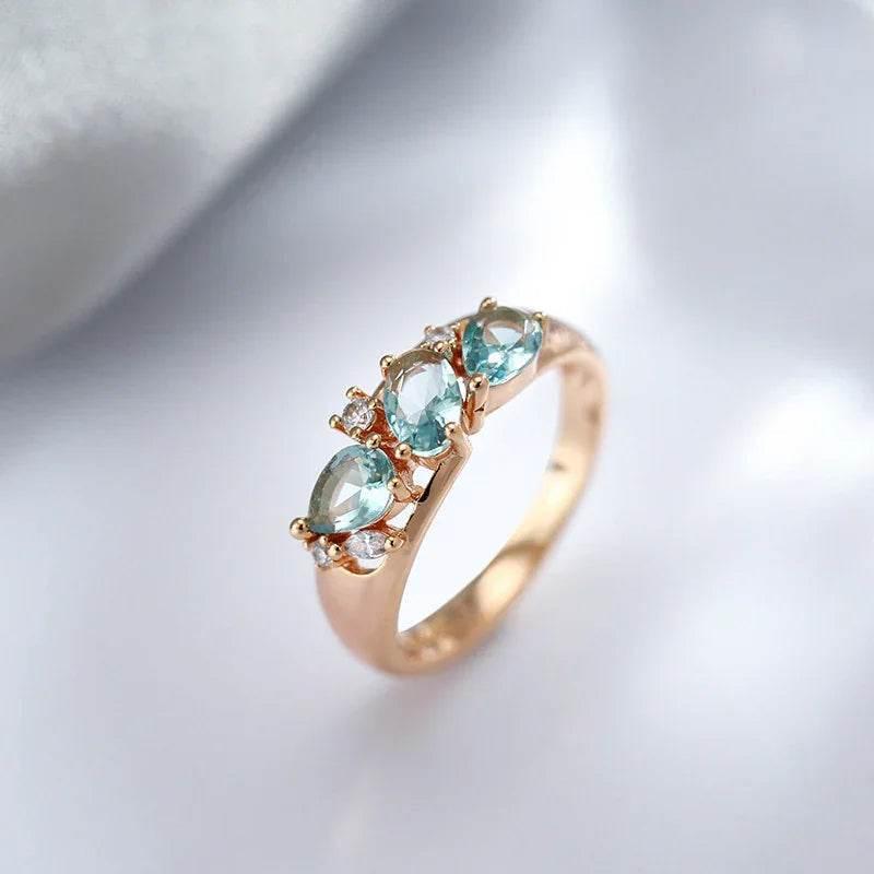 Elegant Rose Gold Zircon Ring for Women - Fashion - ZA-Zola