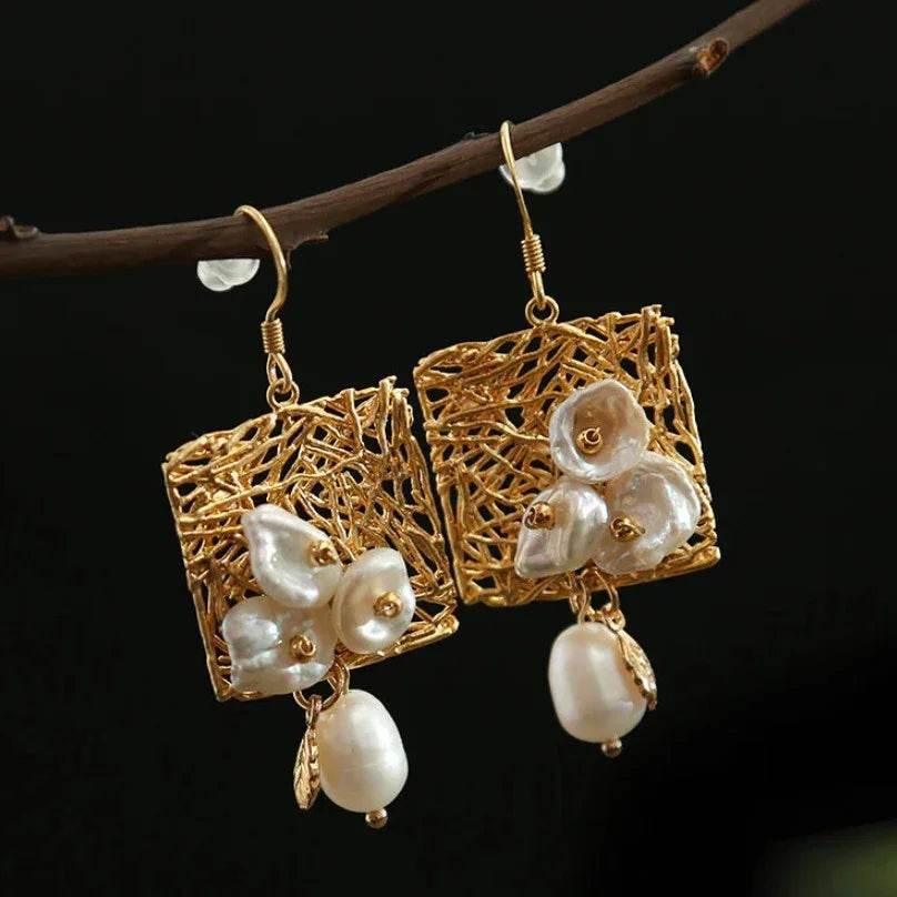 Handmade Natural Water Pearl Drop Earrings - ZA-Zola