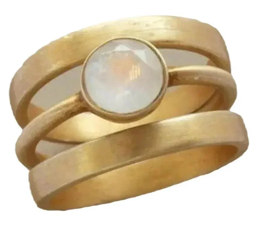 Asian Gold Multi-Layer Hollow Ring for Women - ZA-Zola