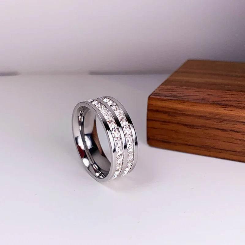 Titanium Steel Star Diamond Couple Ring Unisex - ZA-Zola
