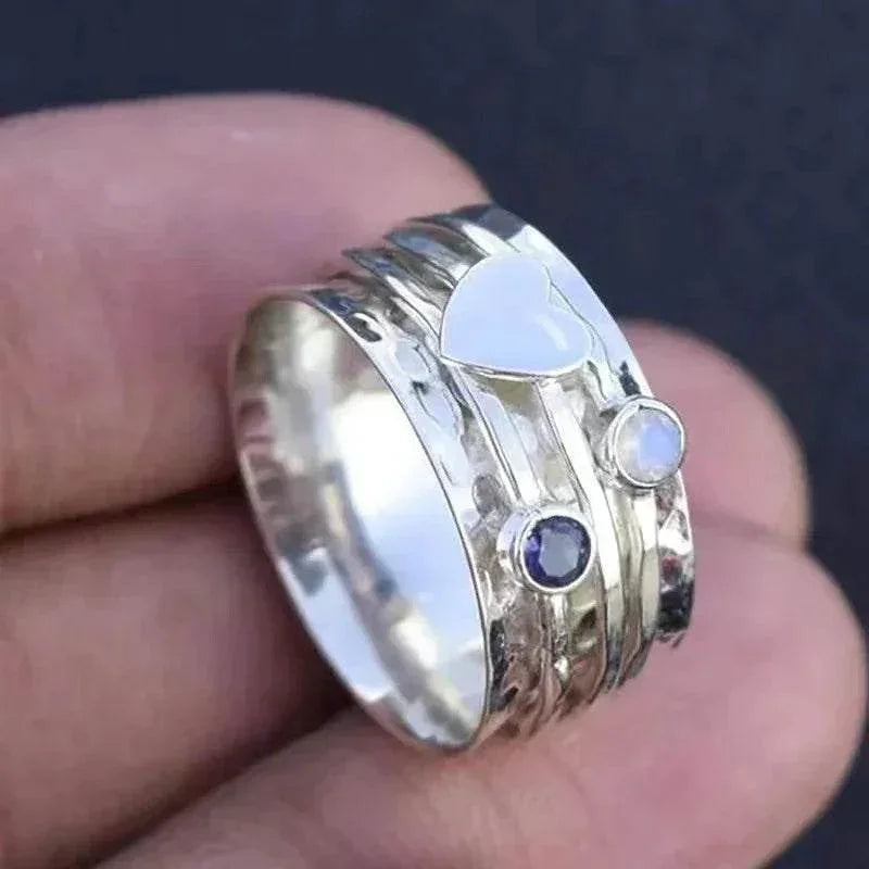 Rotatable Diamond Heart Ring for Men & Women - ZA-Zola