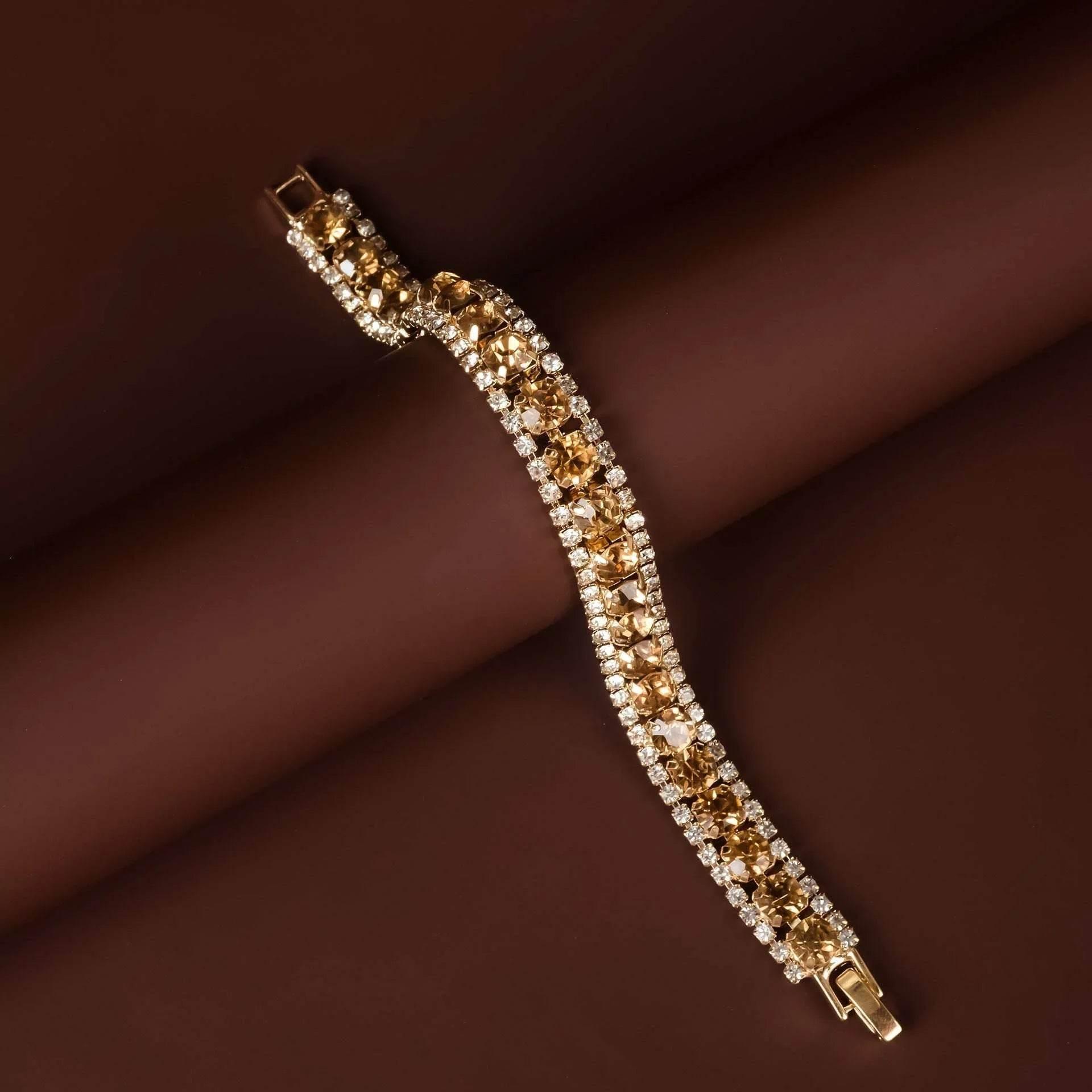 Roman Rhinestone Circle Bracelet | Multi-Color Sparkle - ZA-Zola