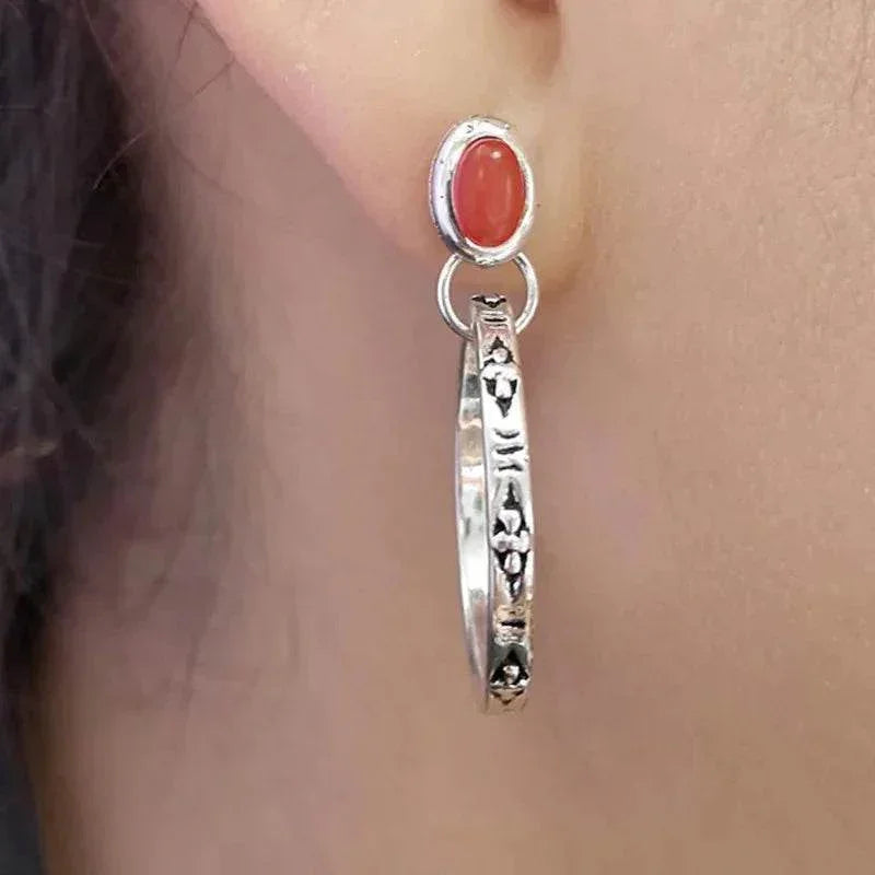 Dark Night Carved Flower Ear Clips for Women - ZA-Zola