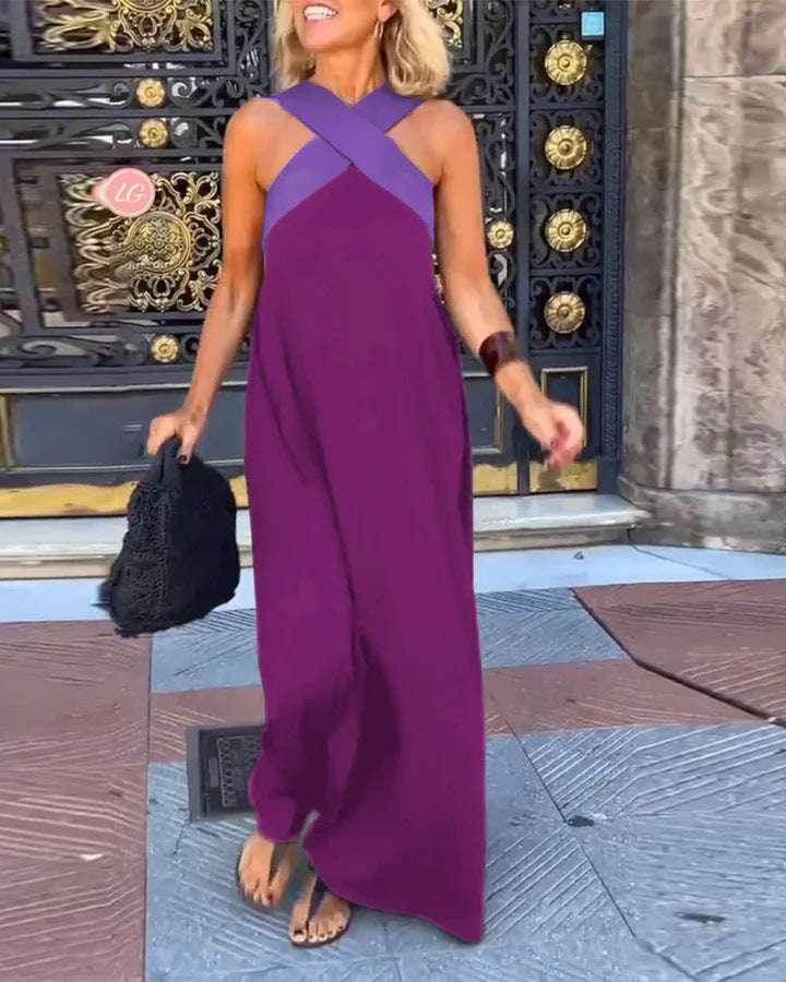 Cross Back Sleeveless Dress – Elegant & Alluring - ZA-Zola