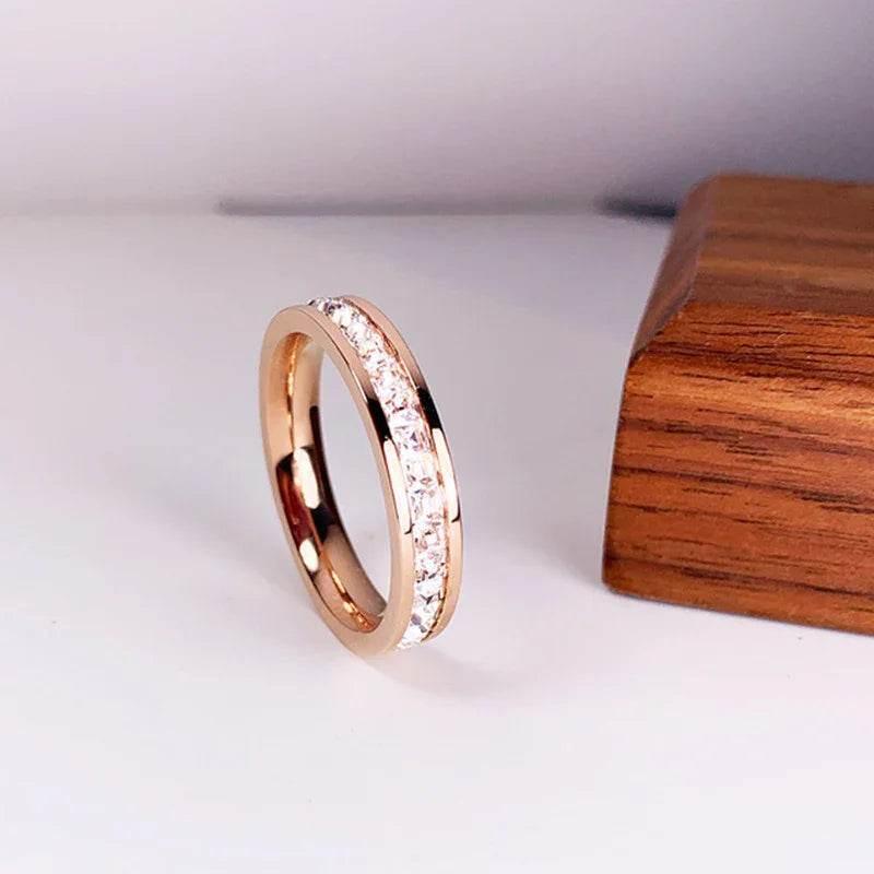 Titanium Steel Star Diamond Couple Ring Unisex - ZA-Zola