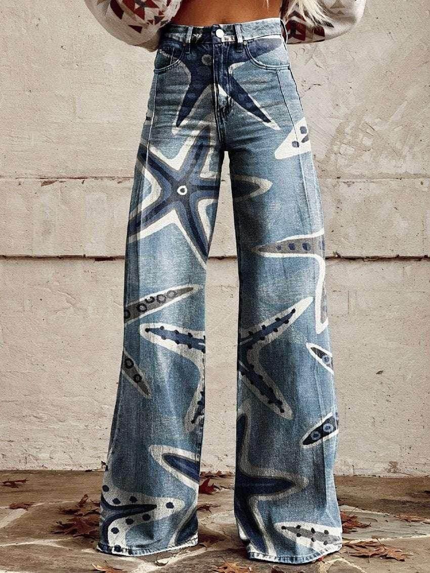 3D Print Bell Bottom Pants – Faux Denim Vibe - ZA-Zola