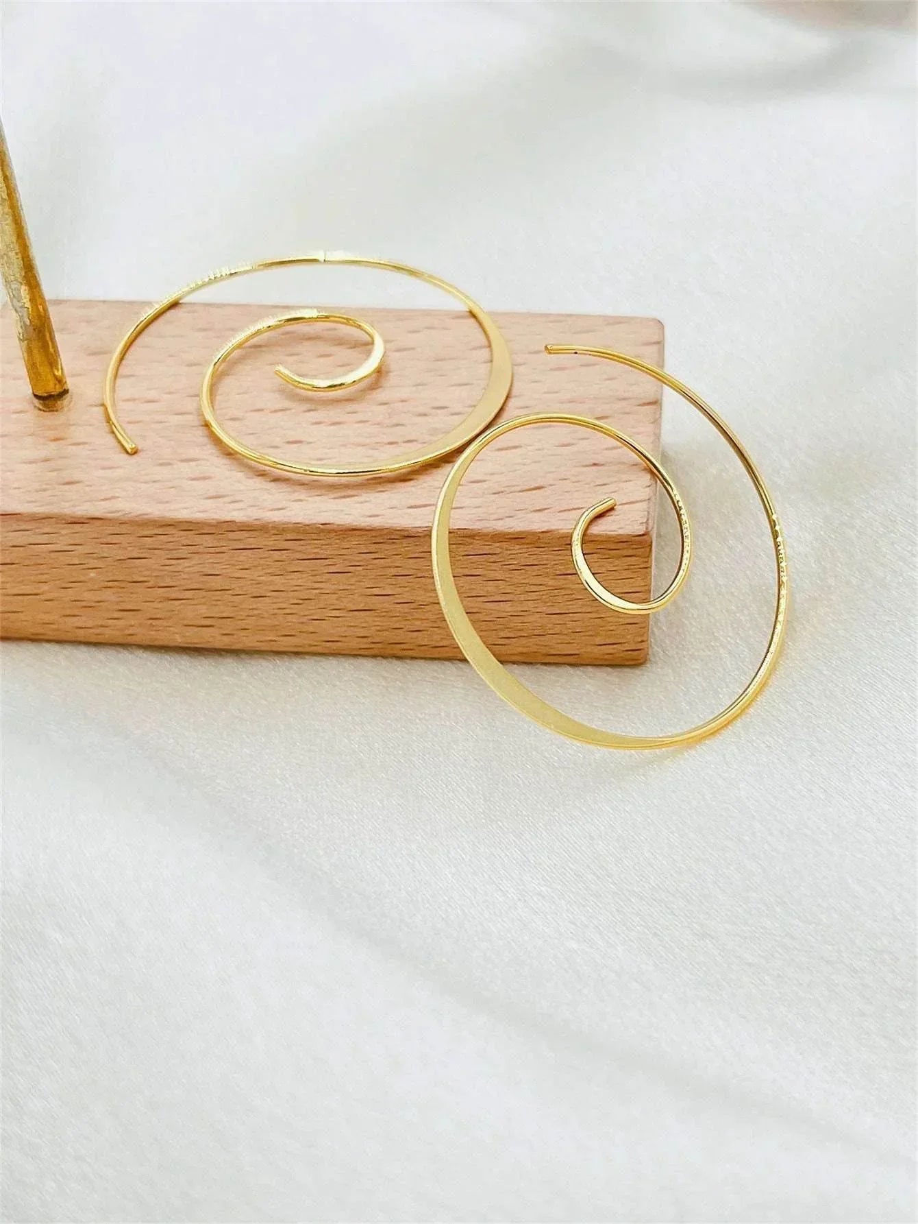 Wave Ripple Geometric Copper Stud Earrings - ZA-Zola