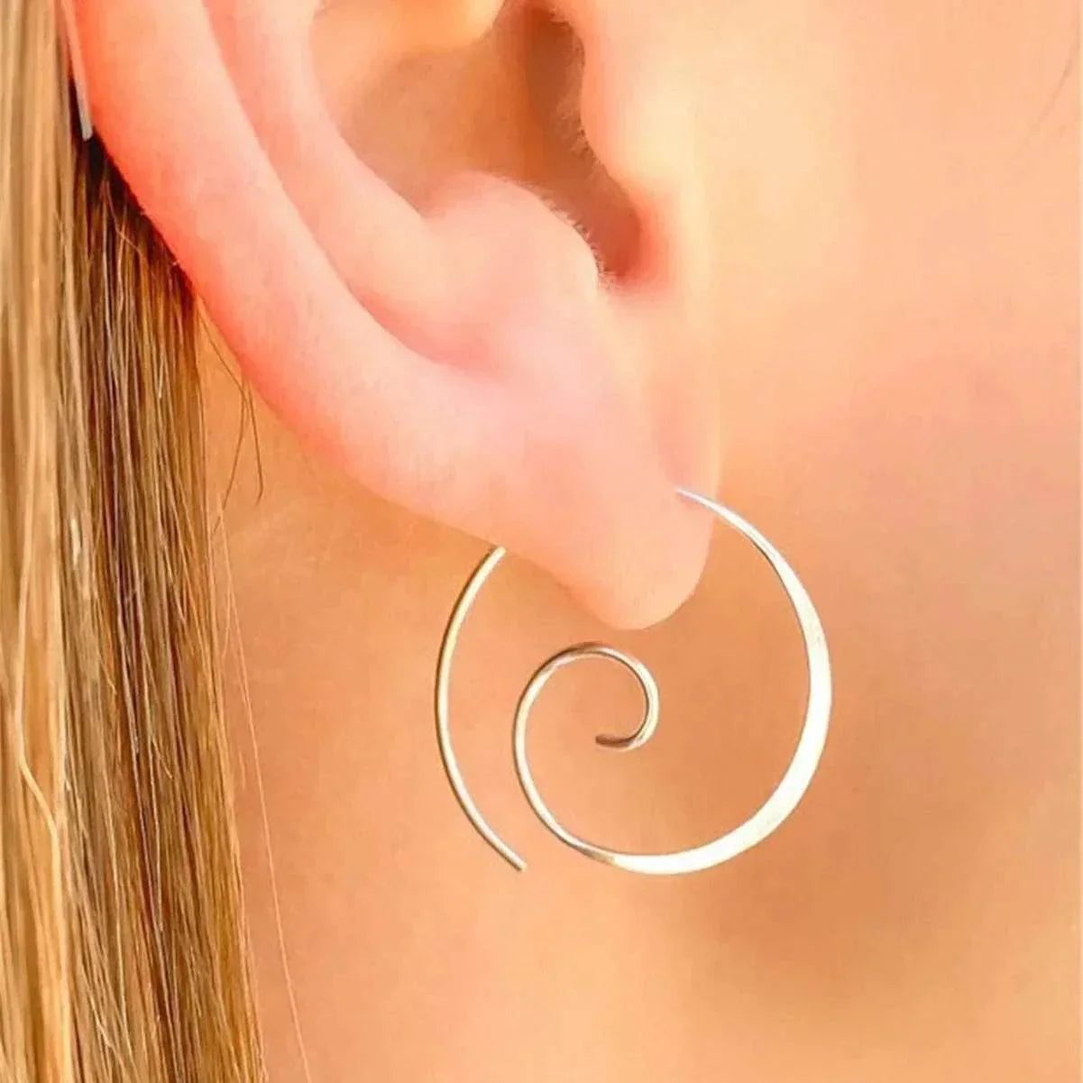 Wave Ripple Geometric Copper Stud Earrings - ZA-Zola