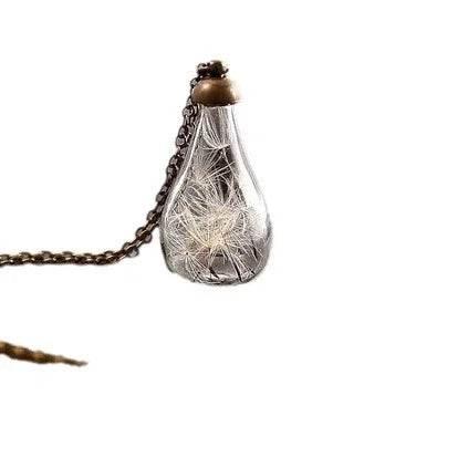 Vintage Dandelion Seed Glass Necklace Handmade - ZA-Zola