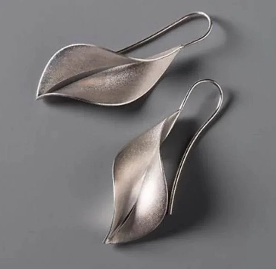 Silver Leaf Shape Ear Hook for Women - ZA-Zola