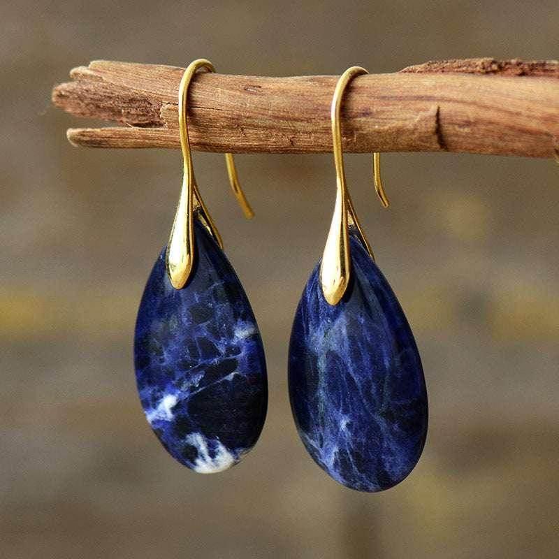 Boho Water Drop Stone Earrings – Ethnic Style - ZA-Zola