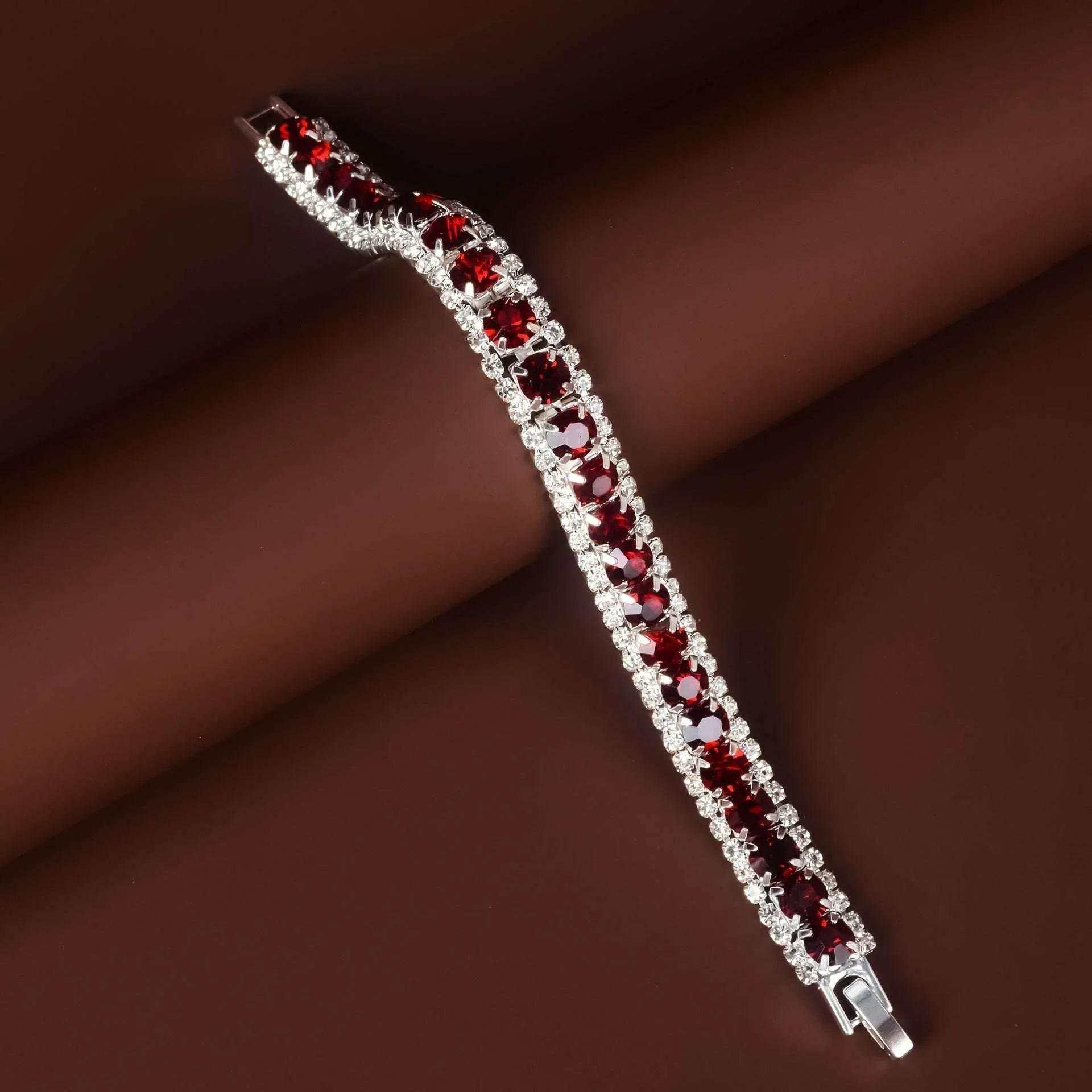 Roman Rhinestone Circle Bracelet | Multi-Color Sparkle - ZA-Zola