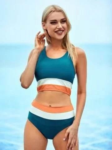 Plus Size Split Swimsuit – Zipper Bikini, Bold & Flattering - ZA-Zola