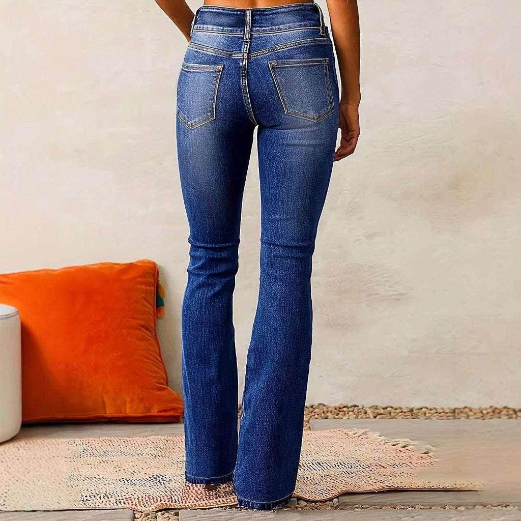 Skinny Flared Distressed Jeans for Women - ZA-Zola