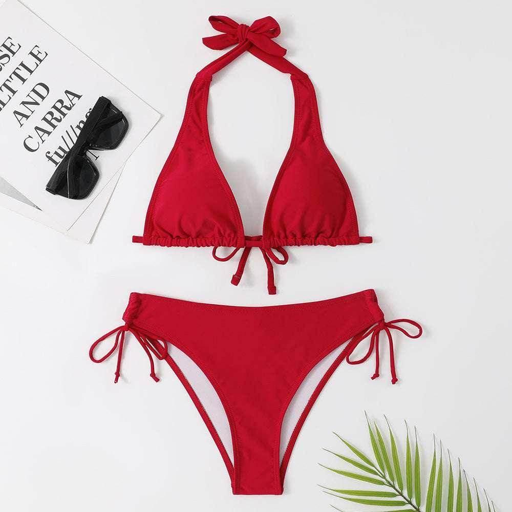 Sexy Solid Color Bikini | Strappy Swimsuit – Buy Now - ZA-Zola