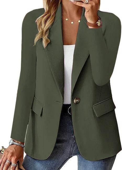 Women’s Casual Blazer – Solid Color Office Jacket - ZA-Zola