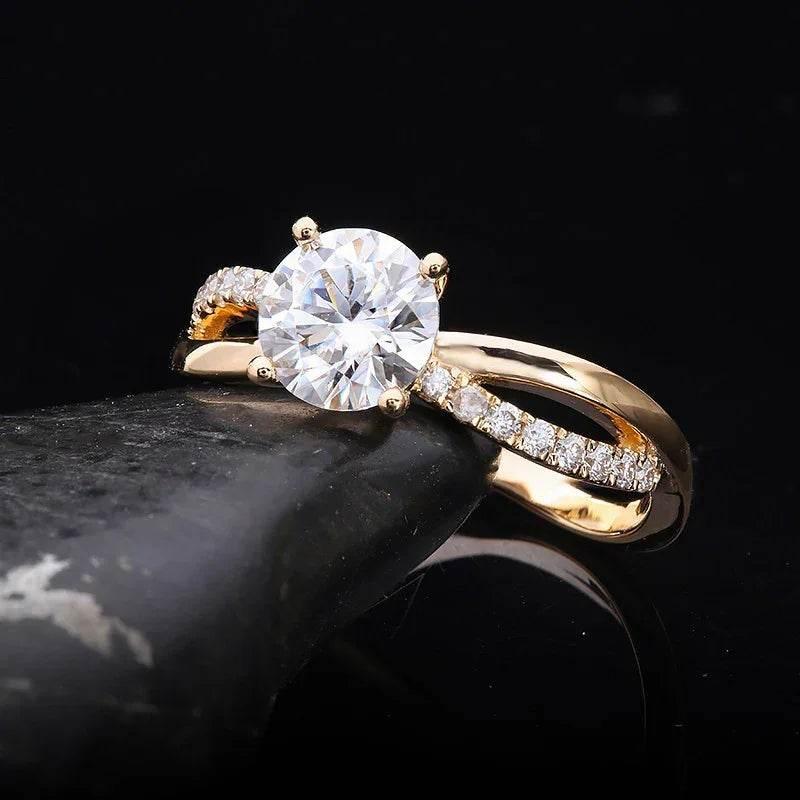 Twist Fashion Zircon Diamond Ring in Gold & Silver - ZA-Zola