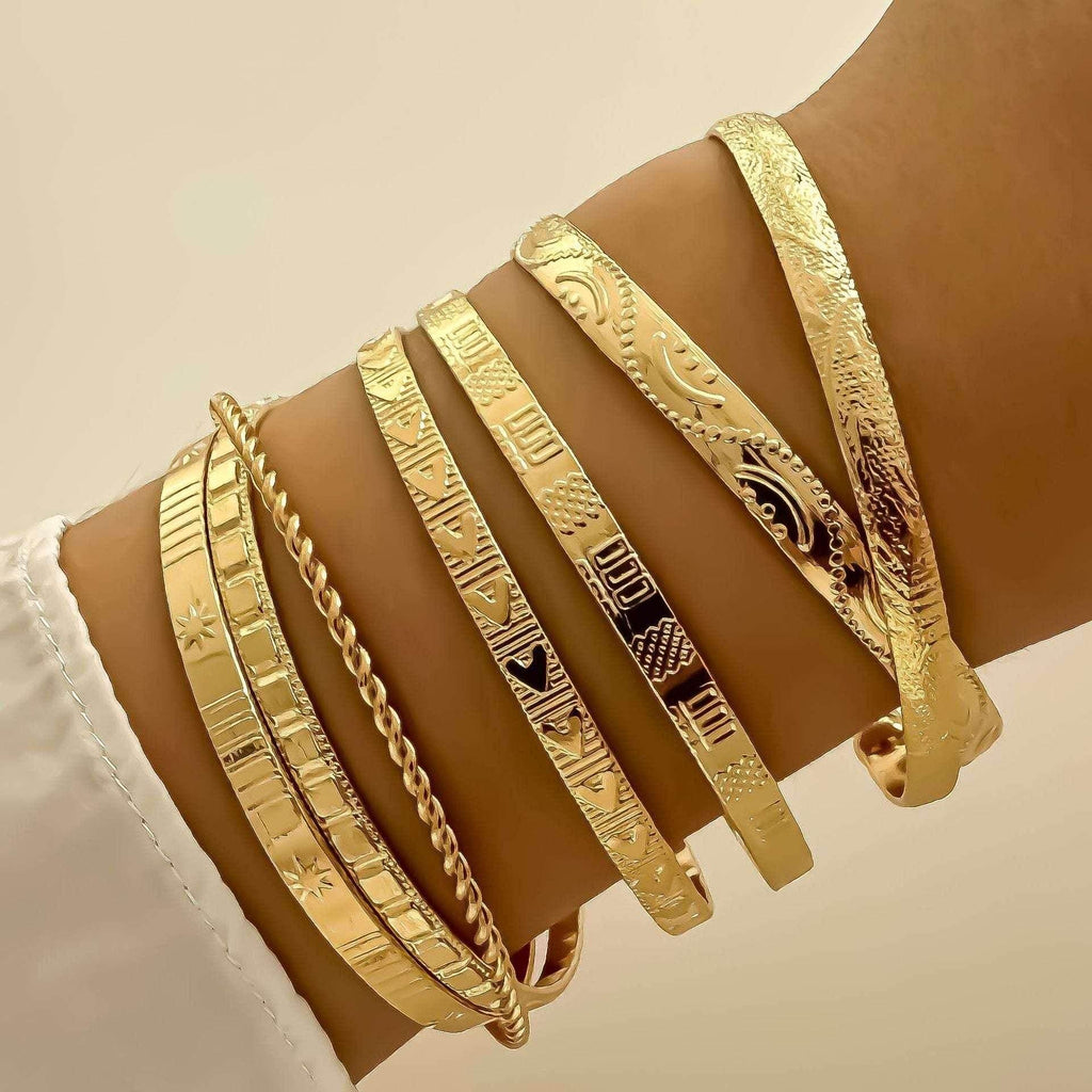 Twisted Hip Hop Style Bracelet Set for Women - ZA-Zola