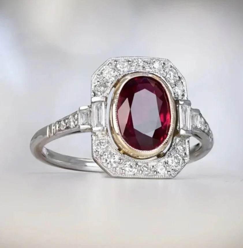 Vintage Ruby Electroplated Fashion Women’s Ring - ZA-Zola