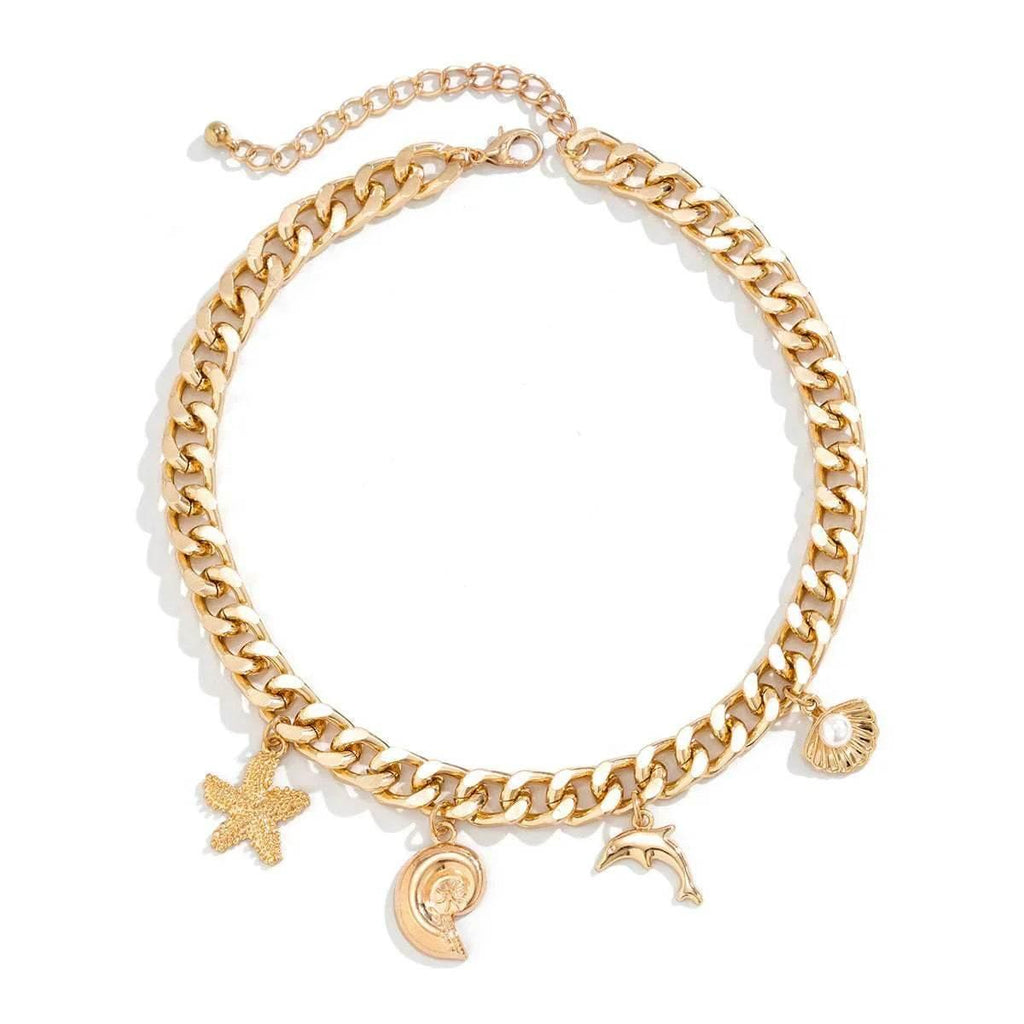 Boho Dolphin Starfish Pendant Necklace & Bracelet - ZA-Zola