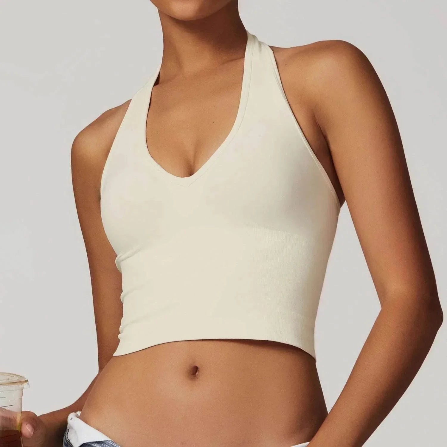 Women’s Seamless Halter Yoga Bra – Stylish & Supportive - ZA-Zola