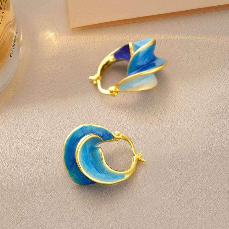 Retro Spiral Enamel Stud Earrings for Women - ZA-Zola